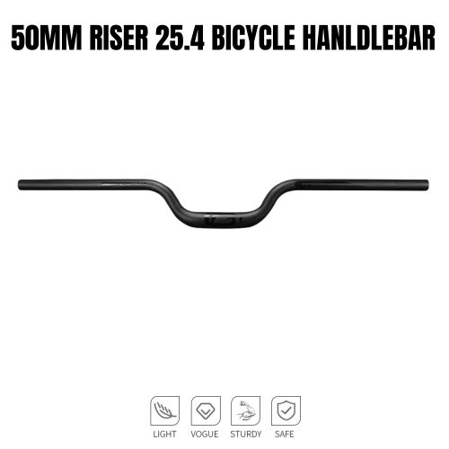 25.4mm carbon MTB handlebar centered on gray background with matte finish