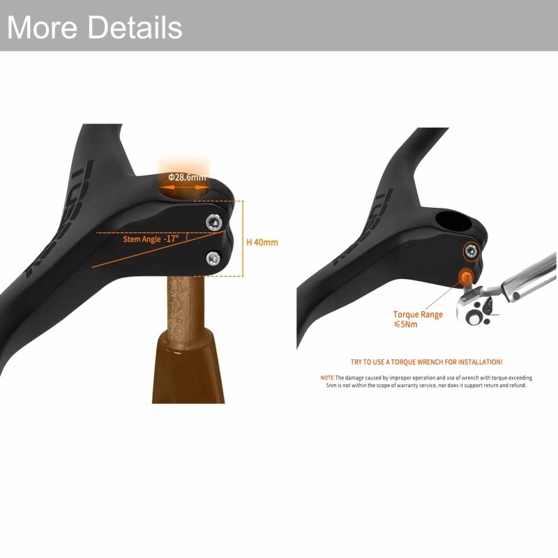 28.6mm -17° Carbon MTB Handlebars | Toseek 5