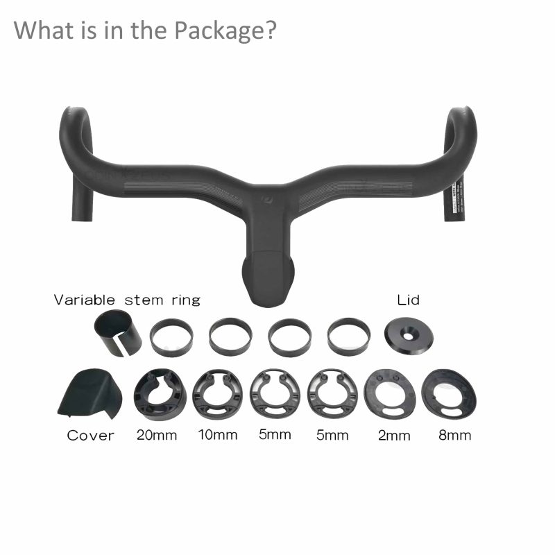 Package Contents - 31.8mm Carbon Road Bike Handlebar with Spacers and Accessories