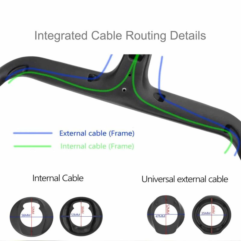 Integrated Cable Routing System on T1000 Road Bike Handlebars Carbon Fiber T1000 Handlebars with Integrated Cable Routing for Sleek Aesthetics