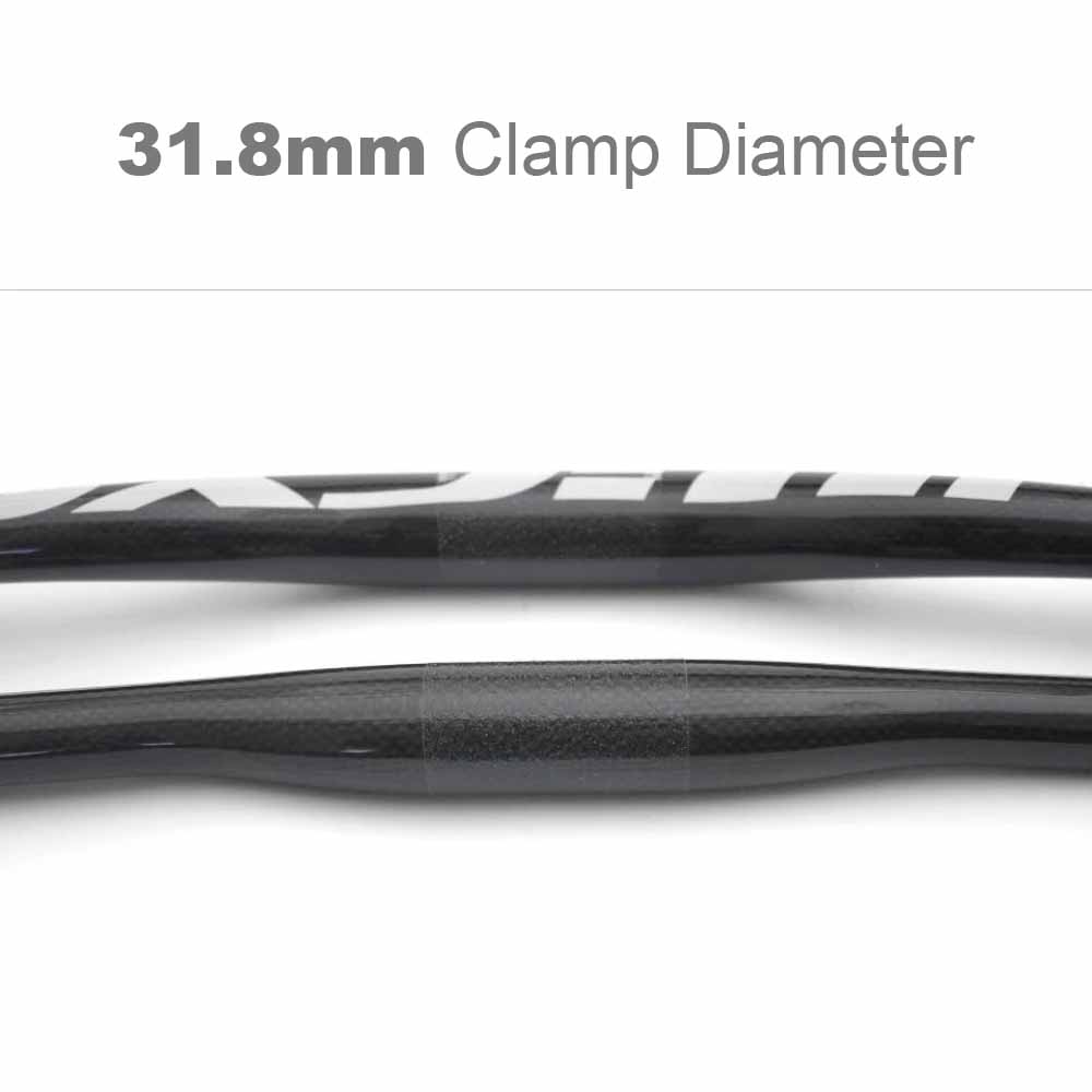 Full Carbon Fiber MTB Handlebar - 31.8mm Clamp, Flat/Riser, Silver Finish 2 Full Carbon Fiber MTB Handlebar - 31.8mm Clamp, Flat/Riser, Silver Finish - Image 2