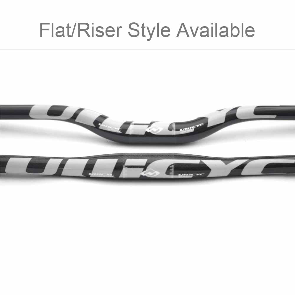 Full Carbon Fiber MTB Handlebar - 31.8mm Clamp, Flat/Riser, Silver Finish 3 Full Carbon Fiber MTB Handlebar - 31.8mm Clamp, Flat/Riser, Silver Finish - Image 3