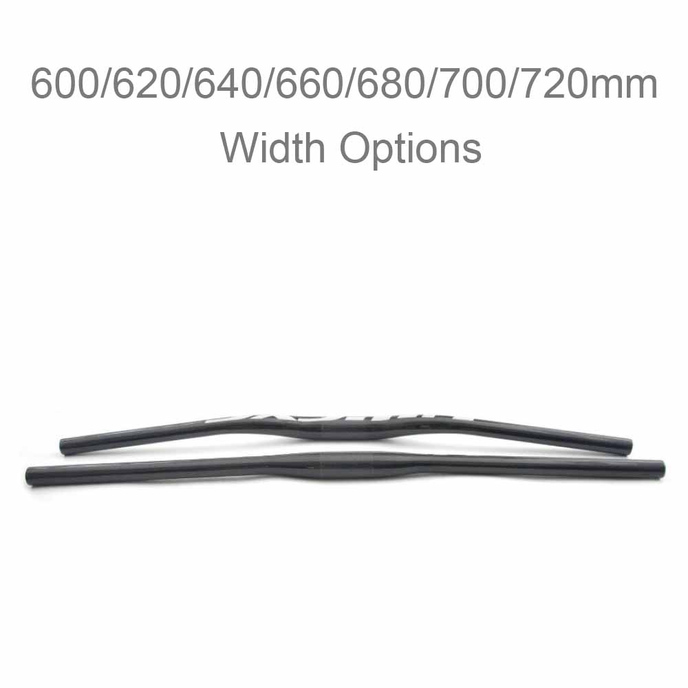 Full Carbon Fiber MTB Handlebar - 31.8mm Clamp, Flat/Riser, Silver Finish 5