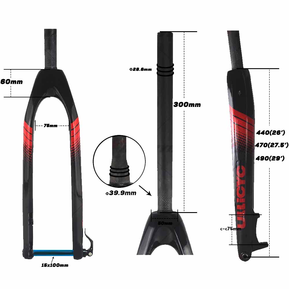 3K Glossy Mountain Bike Fork 4