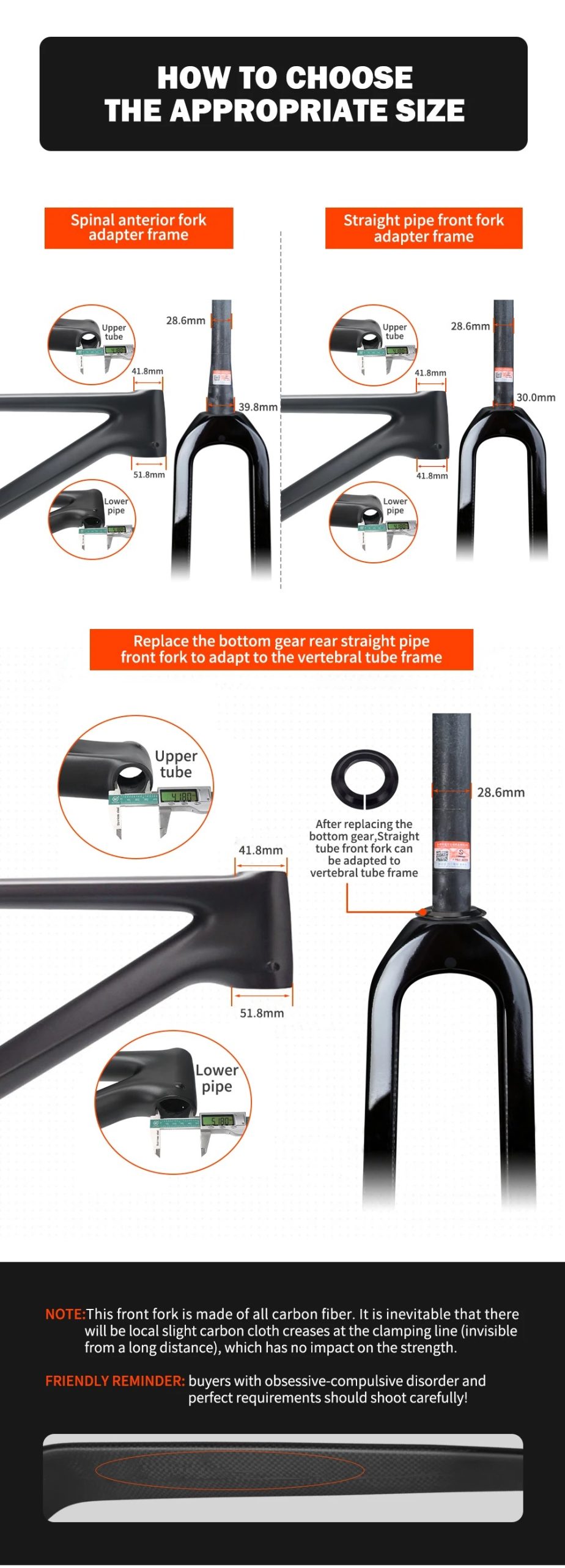 Bicycle Suspension Fork 26/27.5/29" Lightweight Carbon Bike Fork 11