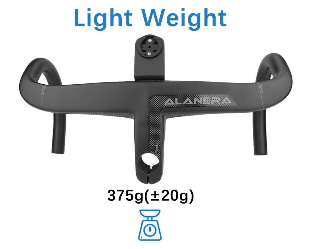 Lightweight Deda Alanera Integrated Road Handlebar - Carbon Fiber Construction Lightweight Deda Alanera Integrated Road Handlebar - Carbon Fiber Construction