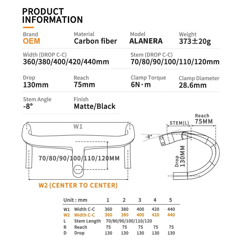 Technical Specifications of Deda Alanera 28.6mm Integrated Bicycle Handlebar Technical Specifications of Deda Alanera 28.6mm Integrated Bicycle Handlebar