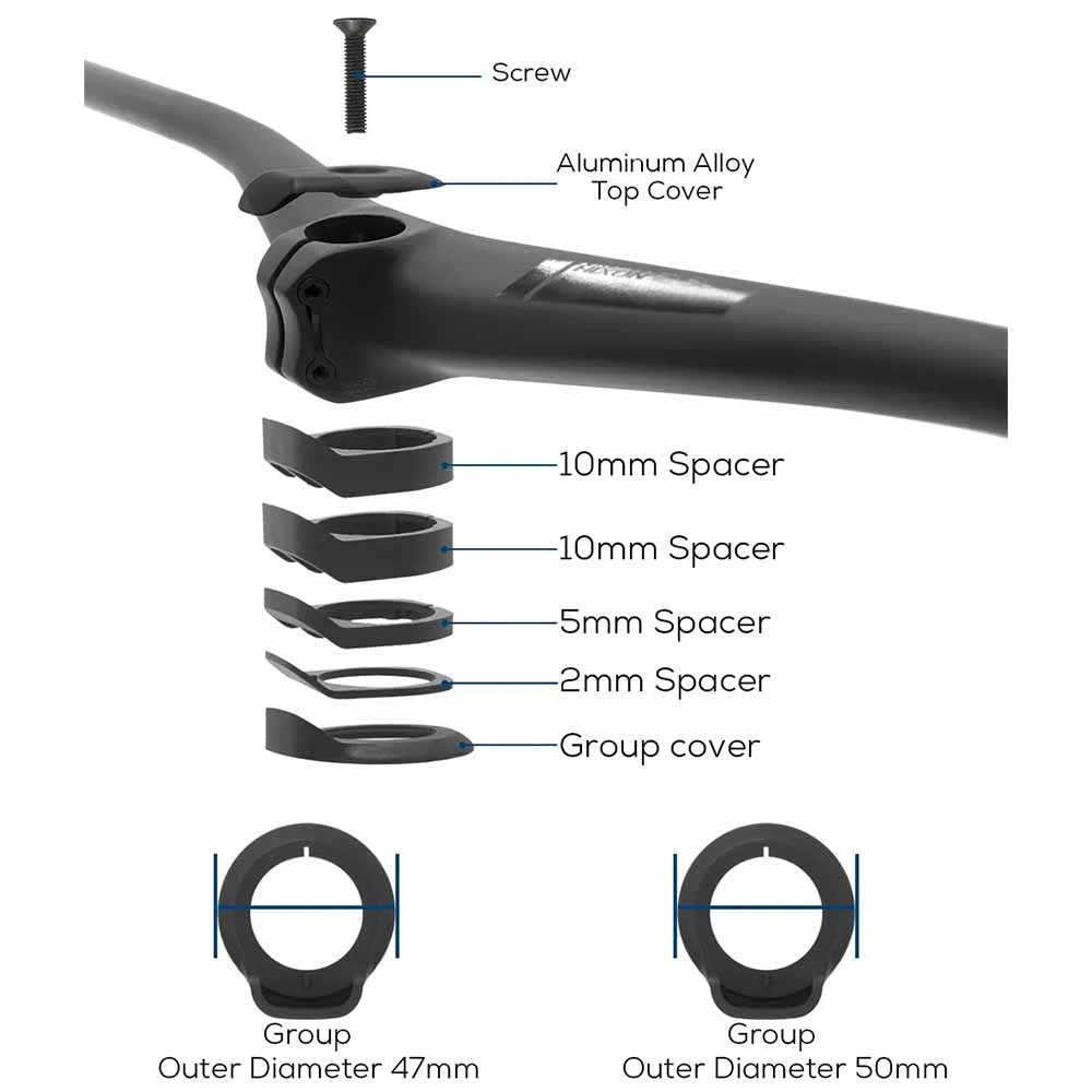 28.6mm 5° Carbon MTB 15mm Riser Handlebars 780mm- Hixon IC 7