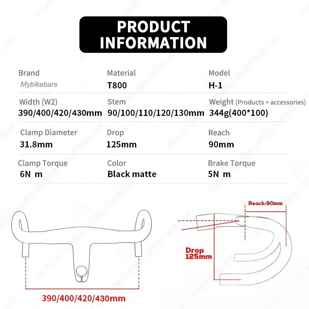 SYNCROS H-ONE 11 Integrated Road Bicycle Handlebars with 31.8mm Diameter & 28.6mm Converter 5