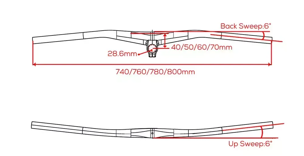 28.6mm 0° 15mm Riser MTB Handlebars Lightweight 230g 5