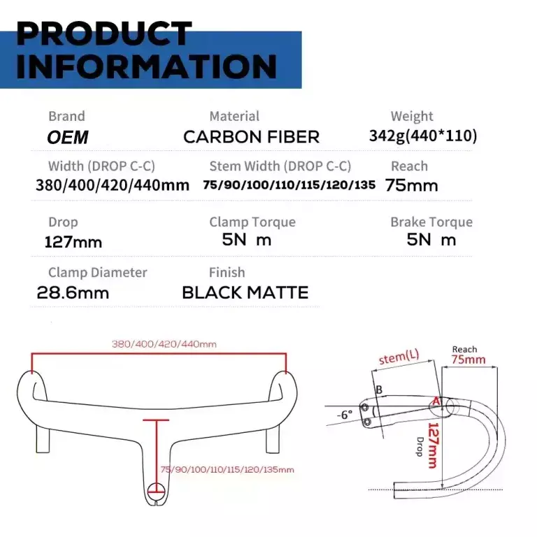 28.6mm SL8 Road Bike Handlebar w Computer Mounts and Spacers 5