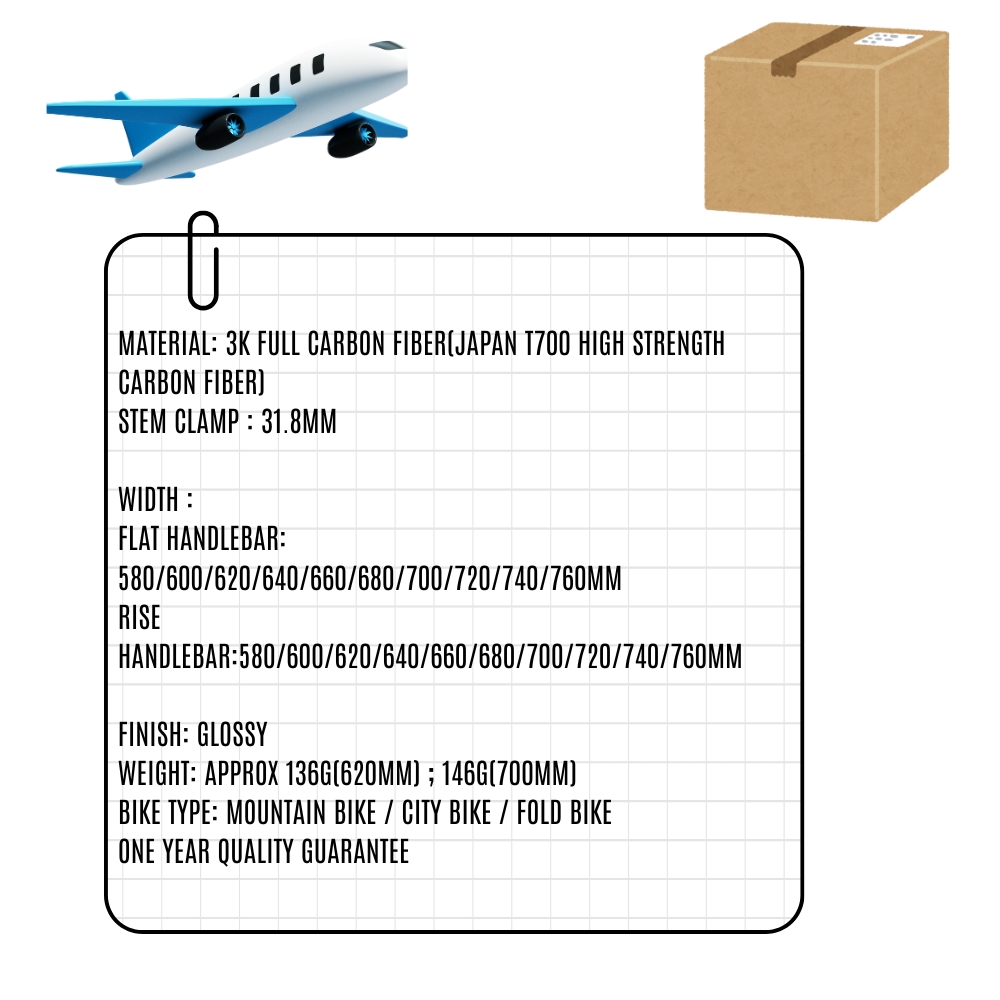 3K Carbon Fiber Flat/Riser 31.8 Handlebar 7 31.8 Handlebar-production inoformation
