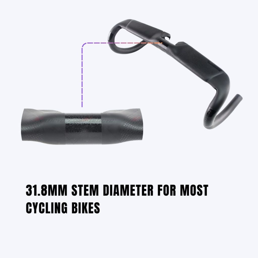 31.8mm Carbon Bicycle Handlebar Drop 130mm Reach 70mm 2
