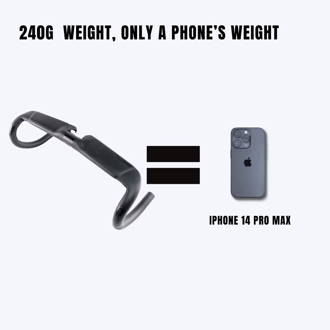 31.8mm Carbon Bicycle Handlebar Drop 130mm Reach 70mm 3