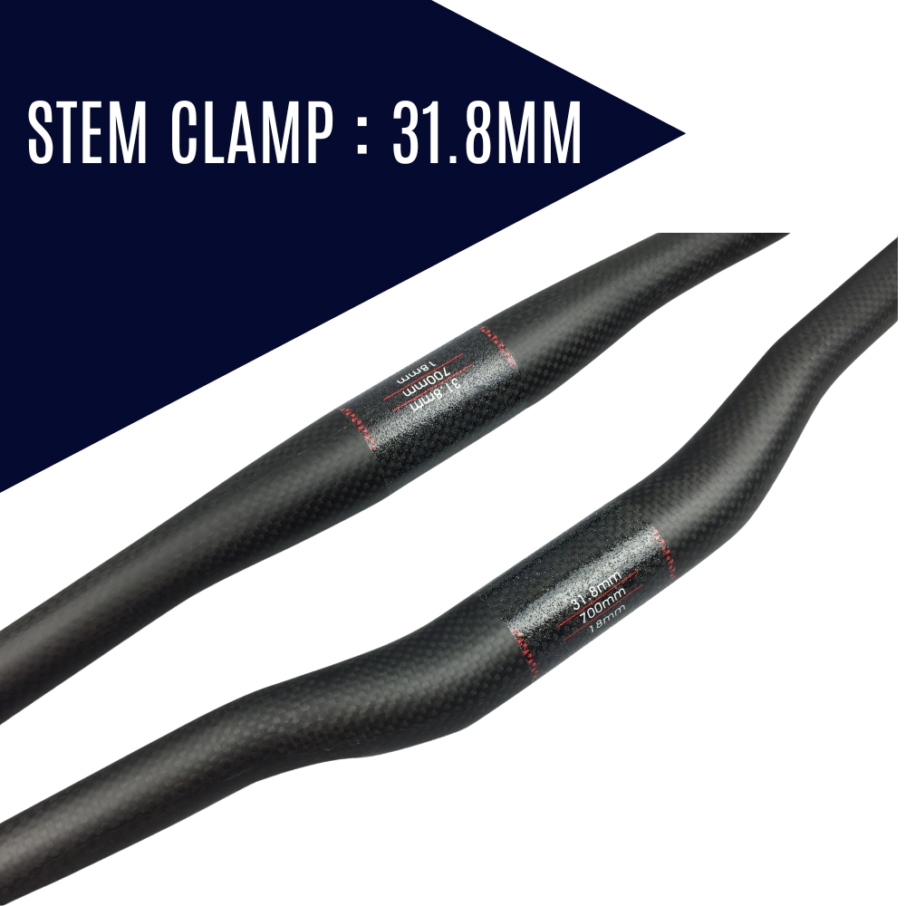 3K Carbon Fiber Flat/Riser 31.8 Handlebar 3