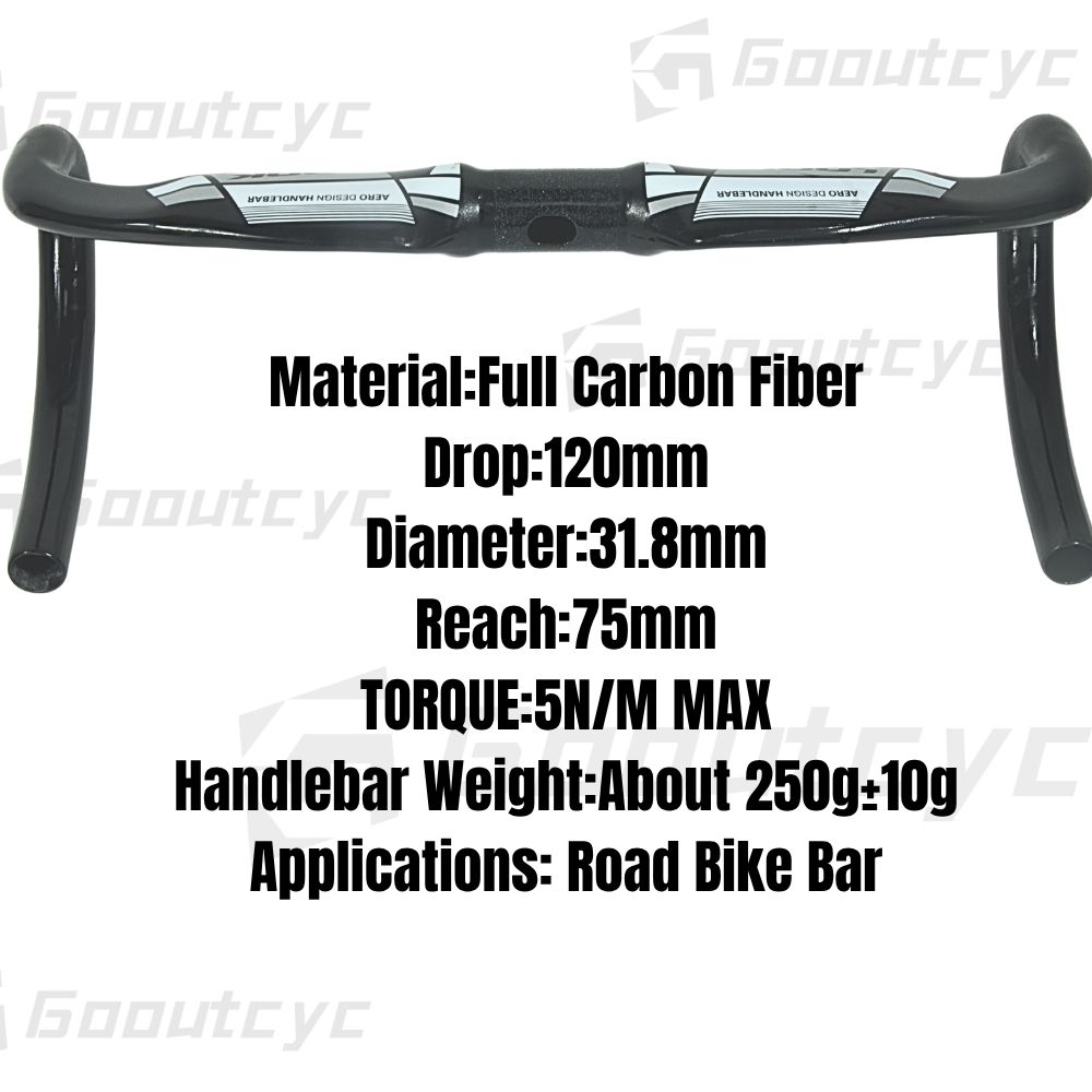 Lightweight Carbon Fiber Road Bike Handlebar | 31.8mm Clamp 11