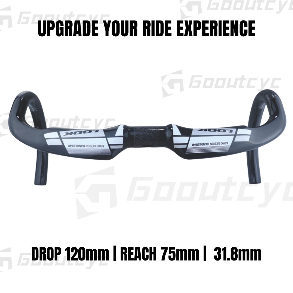 Lightweight Carbon Fiber Road Bike Handlebar | 31.8mm Clamp 3 Lightweight Carbon Fiber Road Bike Handlebar | 31.8mm Clamp - Image 3