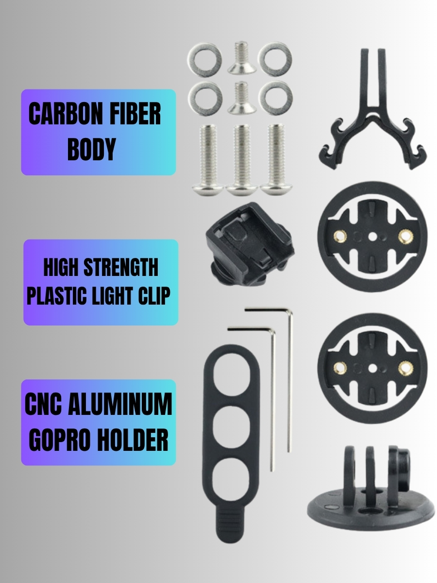 Carbon Fiber Integrated Aero Handlebar Mount for Garmin, Bryton Bike Computer Mount, Bicycle Accessory 5