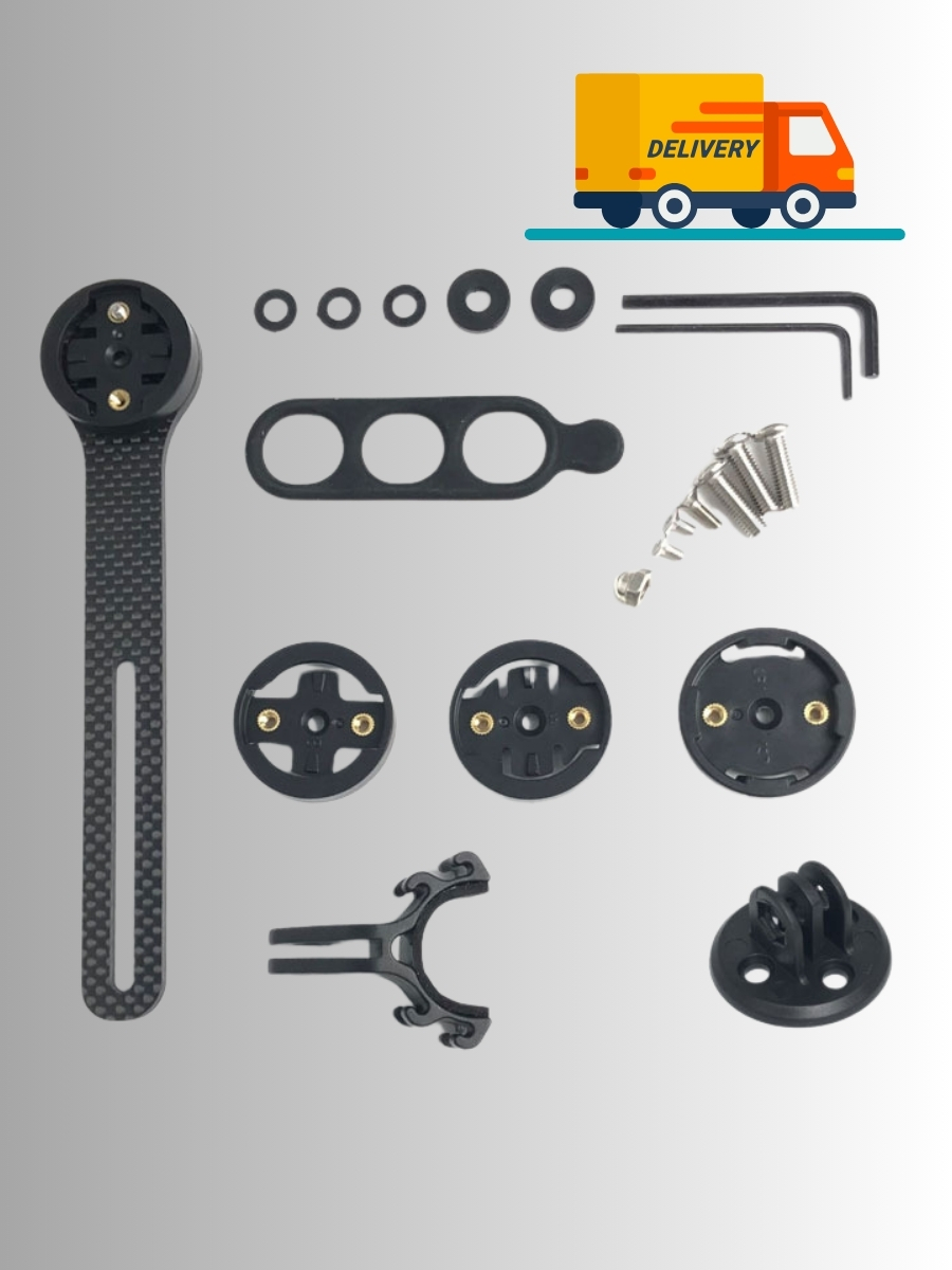 Carbon Fiber Integrated Aero Handlebar Mount for Road Bikes, Compatible with Bryton and Wahoo Bike Computers 16