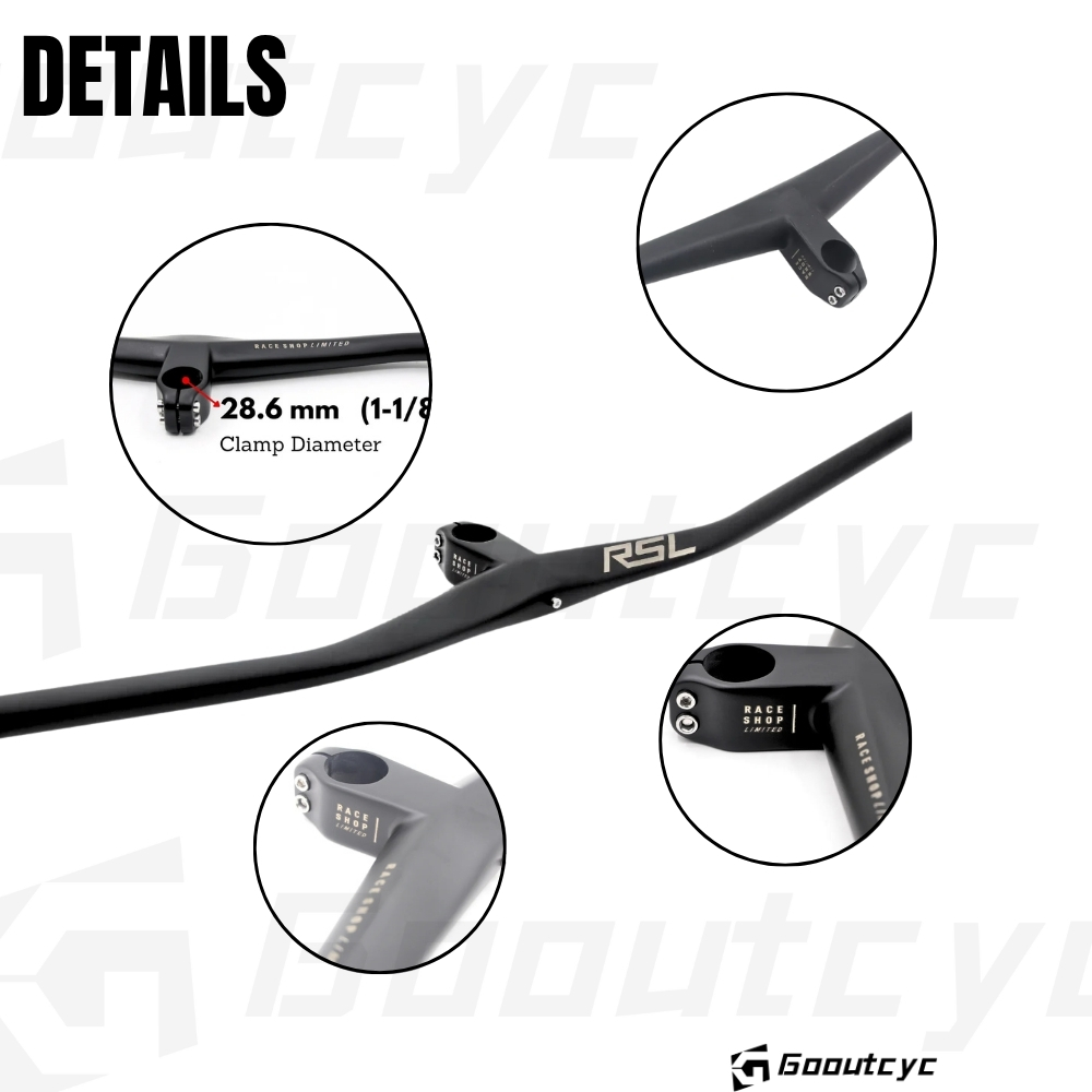 28.6mm 15mm Rise Carbon Fiber T1000 MTB Handlebar 2