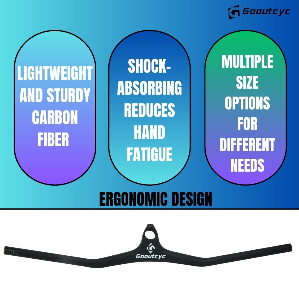 Upgrade Your Mountain Bike | GOOUTCYC Full Carbon Fiber Handlebar, Lightweight and Durable 2