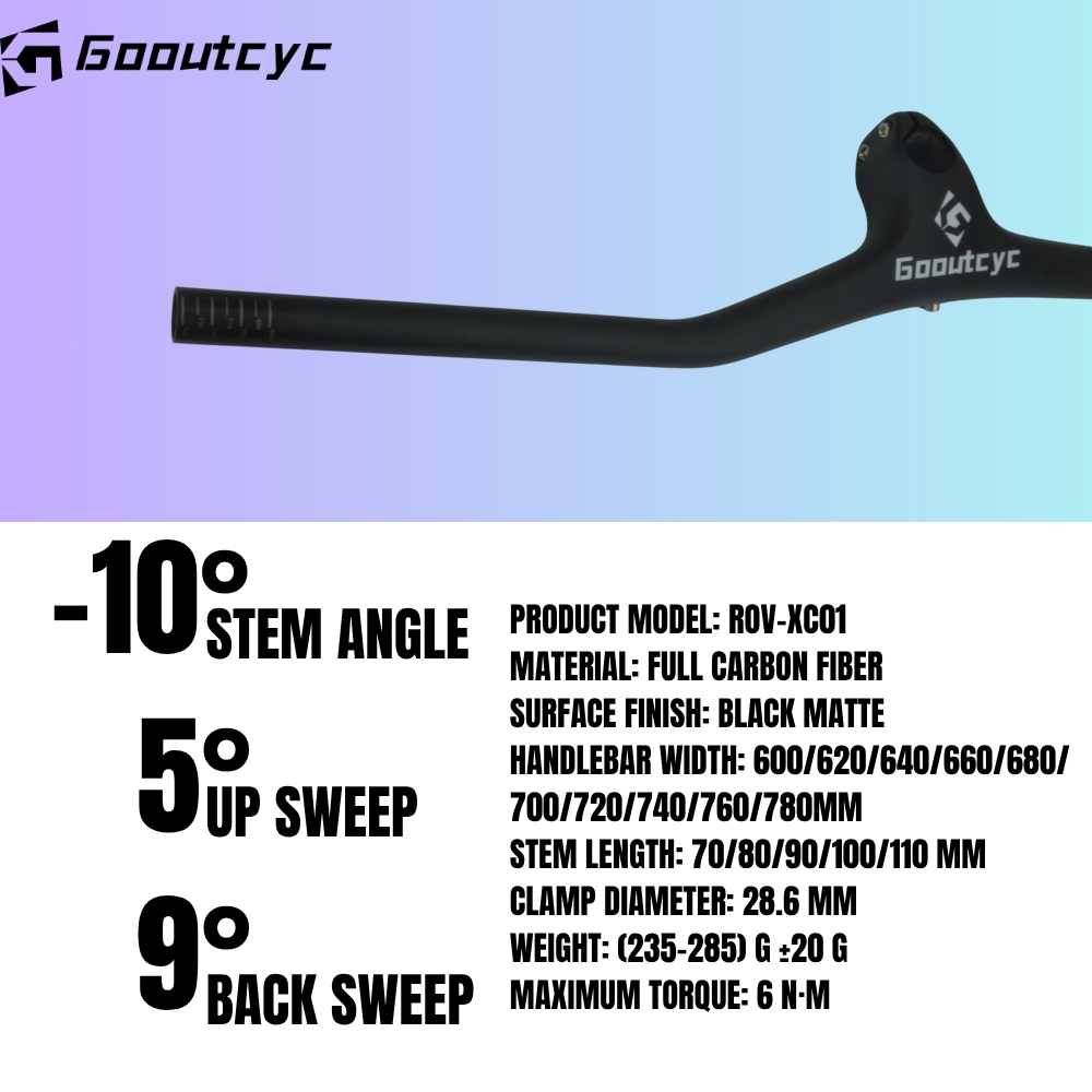 Upgrade Your Mountain Bike | GOOUTCYC Full Carbon Fiber Handlebar, Lightweight and Durable 4