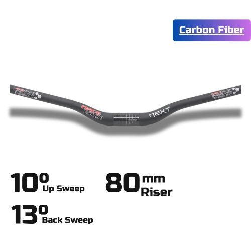NEXT 3K 80mm Riser MTB Handlebar, 31.8mm,720-760mm,80mm Riser, XC Handlebar