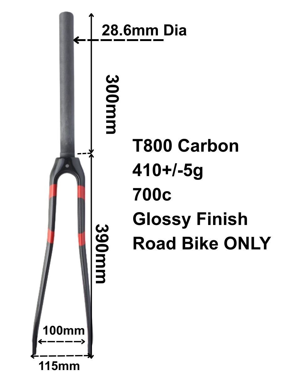 Professional 700C Carbon Fiber Road Bike Fork - Aerodynamic Semi-Circle Design - 1-1/8" Lightweight Bicycle Front Fork 8